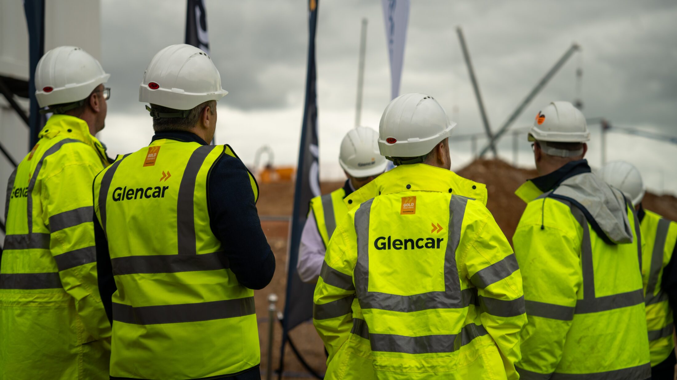 Glencar workers in high vis jackets and hardhats